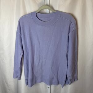 Pilcro Anthropologie 100% Cashmere Sweater Purple Lavender Quiet Luxury Small